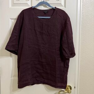 COS Deep Maroon Plum Short Sleeve Blouse Top Tee